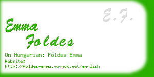 emma foldes business card